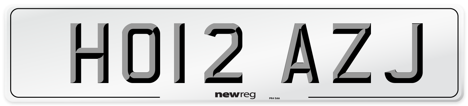 HO12 AZJ Number Plate from New Reg